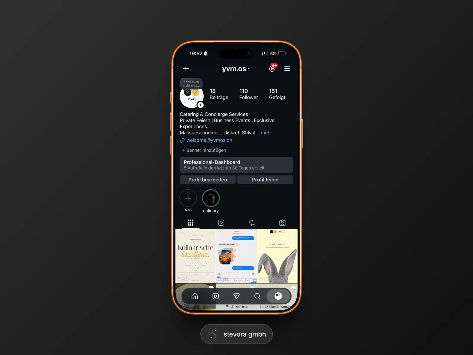 YVMOS, Social-Media-Betreuung und Content für Instagram